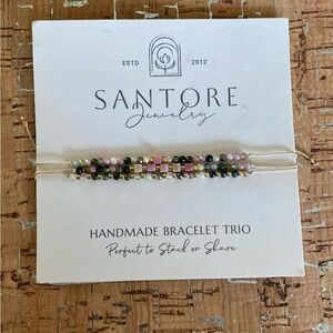 Santore trio of watermelon tourmaline bracelets.